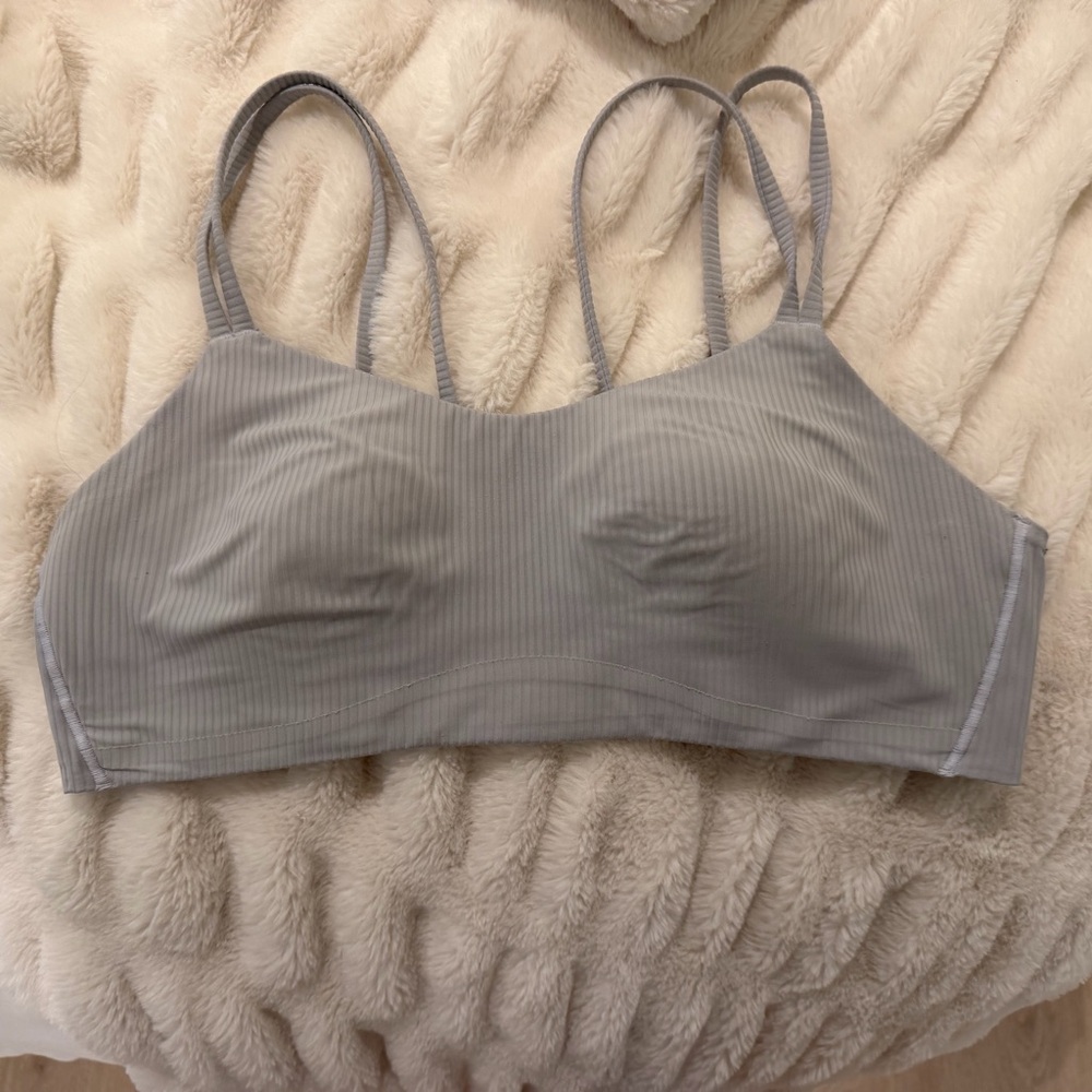 Seamless Light Gray Ribbed Bralette